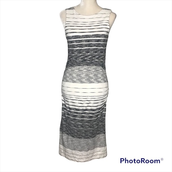 Athleta Dresses & Skirts - Athleta Stripe Midi Tank Dress Black White Size S